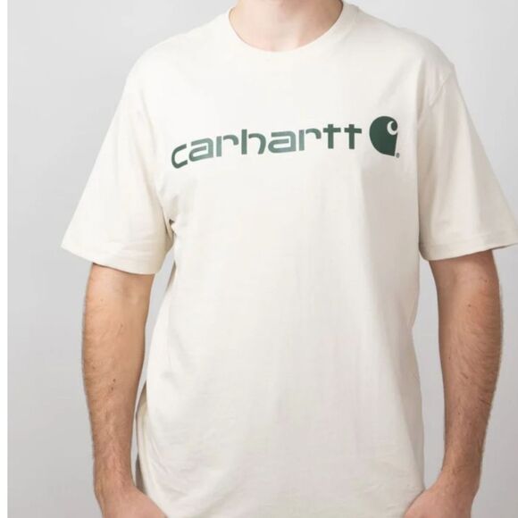 Carhartt Loose Fit Heavyweight Logo Graphic S/S T-Shirt- Oat Milk - Picture 2 of 6